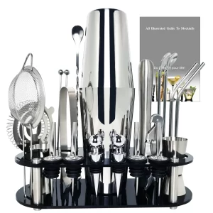 kf-S1199fe629b2e41539bb46ed71f5b43cav 13-22Pcs 750ml 600ml Boston Cocktail Shaker Bar Tools Wine Mixer Set Bartender Cocktail Shaker Tool Kit with Holder