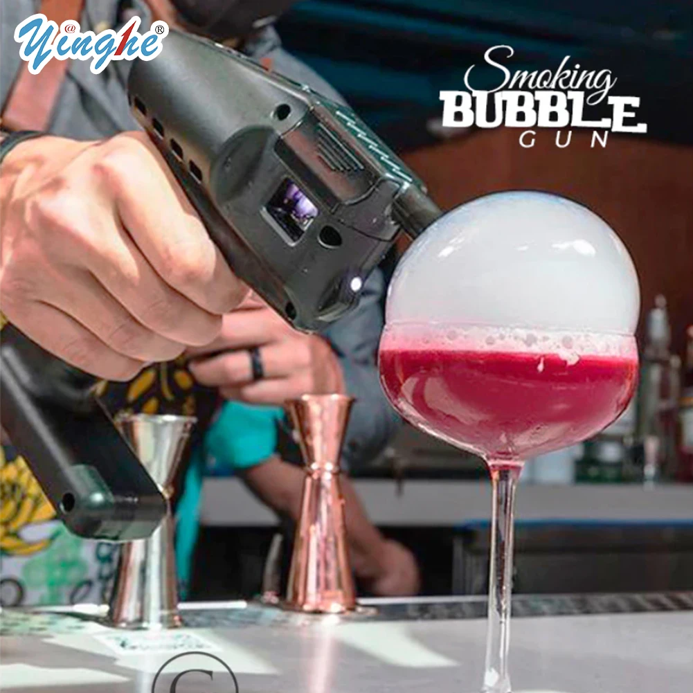Bar Wine Mixer Hand-Held Smoked Bubble Gun Smudging Machine Smoke Making Machine Cocktail Molecular Cuisine Bubble Machine