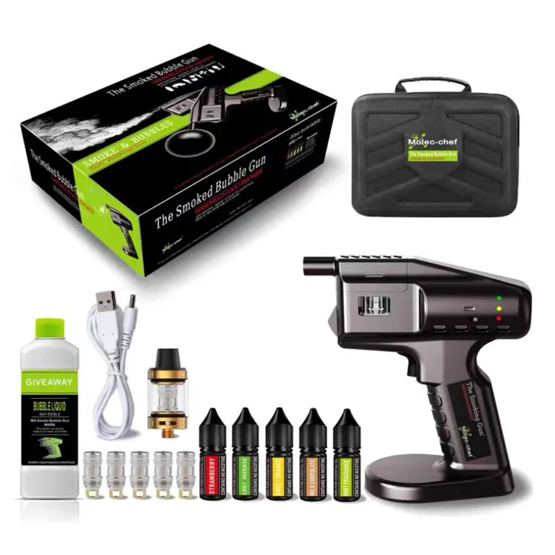 Bar Wine Mixer Hand-Held Smoked Bubble Gun Smudging Machine Smoke Making Machine Cocktail Molecular Cuisine Bubble Machine - Image 3